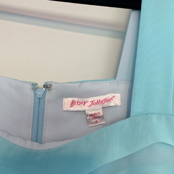 Betsey Johnson Ombré Blue Tiered Mini Dress, Size 8 - Picture 2 of 3